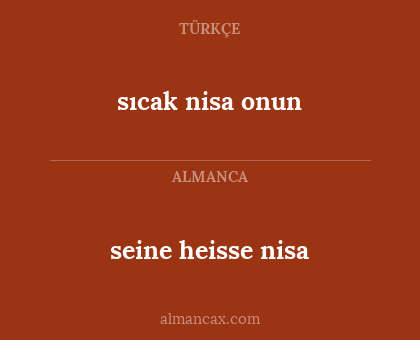 seine heisse nisa - sıcak nisa onun