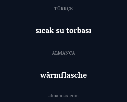 sıcak su torbası - wärmflasche