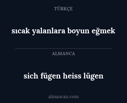 sich fügen heiss lügen - sıcak yalanlara boyun eğmek