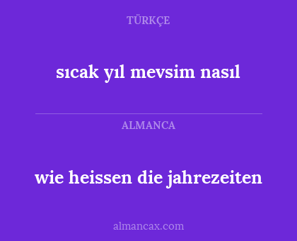 sıcak yıl mevsim nasıl - wie heissen die jahrezeiten