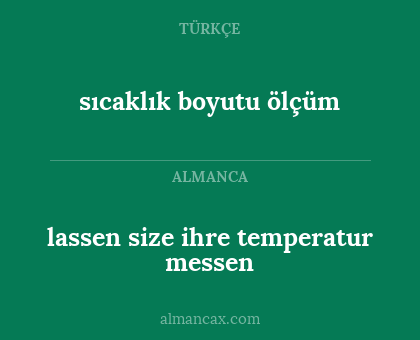 lassen size ihre temperatur messen - sıcaklık boyutu ölçüm