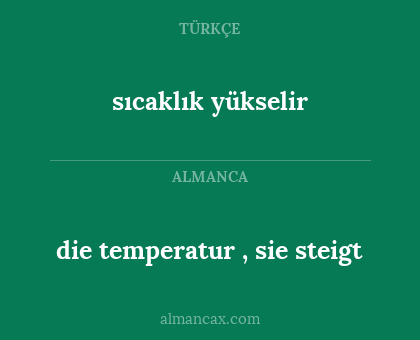 die temperatur , sie steigt - sıcaklık yükselir