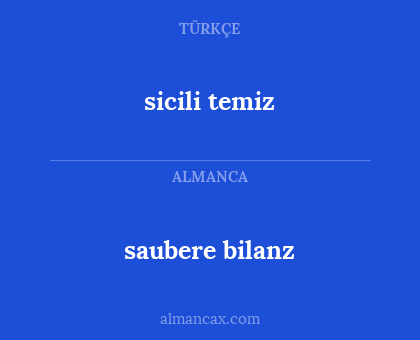saubere bilanz - sicili temiz