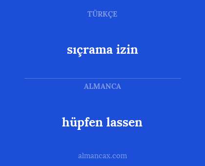hüpfen lassen - sıçrama izin