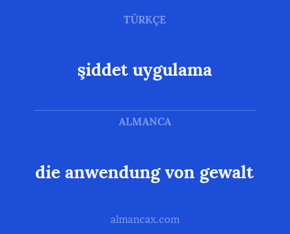 şiddet uygulama - die anwendung von gewalt