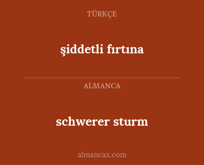 şiddetli fırtına - schwerer sturm