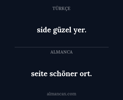 side güzel yer. - seite schöner ort.