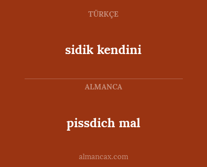 sidik kendini - pissdich mal