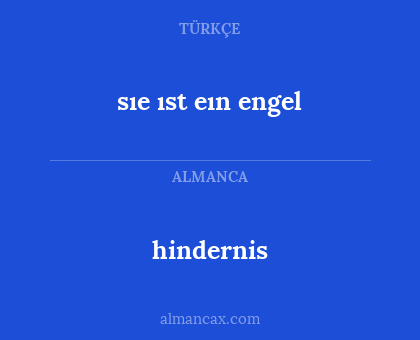 sıe ıst eın engel - hindernis