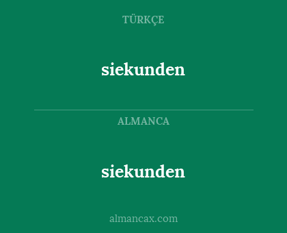 siekunden - siekunden