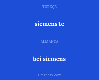 bei siemens - siemens'te