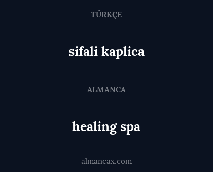 healing spa - sifali kaplica