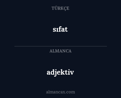 sıfat - adjektiv