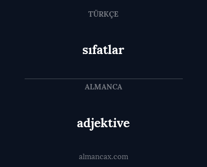 adjektive - sıfatlar