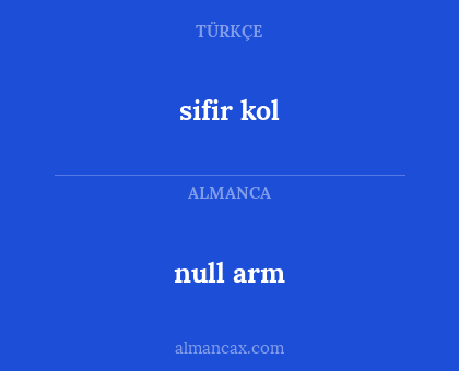 null arm - sifir kol
