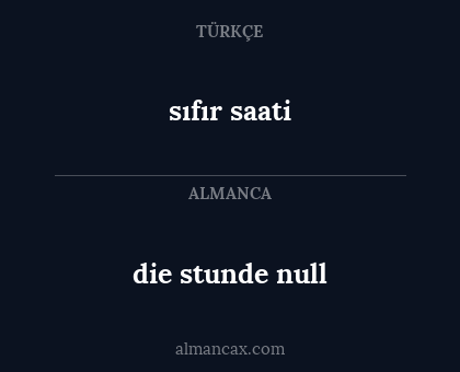die stunde null - sıfır saati