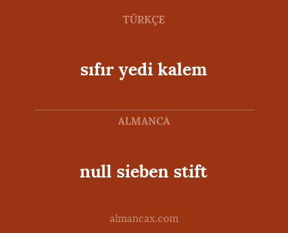 null sieben stift - sıfır yedi kalem
