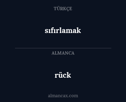 rück - sıfırlamak