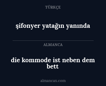 şifonyer yatağın yanında - die kommode ist neben dem bett