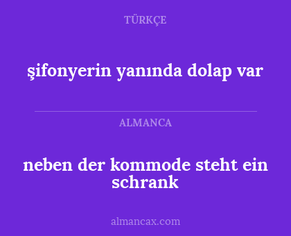 neben der kommode steht ein schrank - şifonyerin yanında dolap var