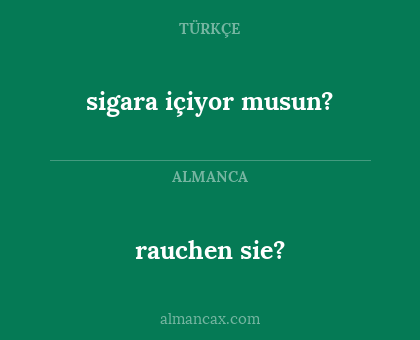 rauchen sie? - sigara içiyor musun?
