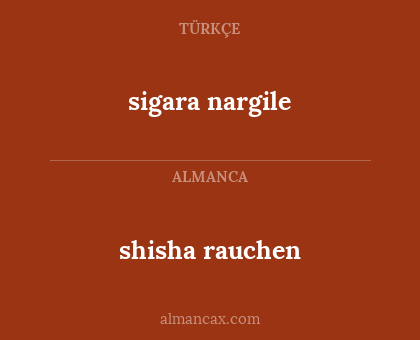 sigara nargile - shisha rauchen