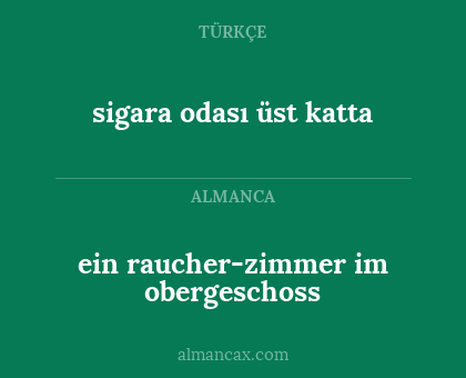 sigara odası üst katta - ein raucher-zimmer im obergeschoss