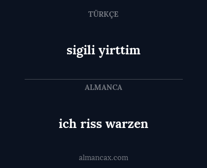 ich riss warzen - sigili yirttim