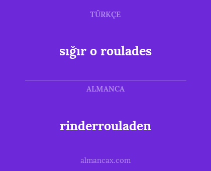 sığır o roulades - rinderrouladen