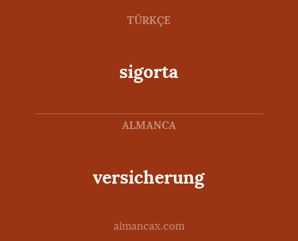 versicherung - sigorta