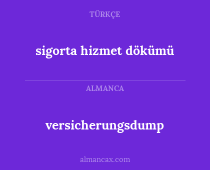 sigorta hizmet dökümü - versicherungsdump