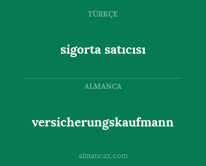 sigorta satıcısı - versicherungskaufmann