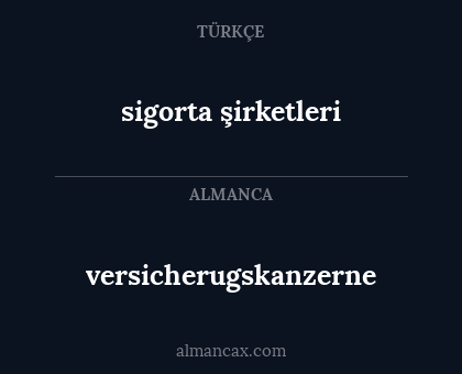 sigorta şirketleri - versicherugskanzerne