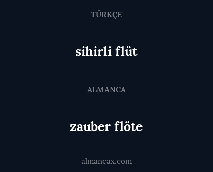 zauber flöte - sihirli flüt
