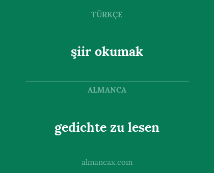 şiir okumak - gedichte zu lesen