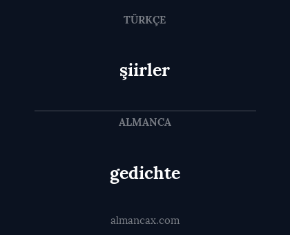 şiirler - gedichte