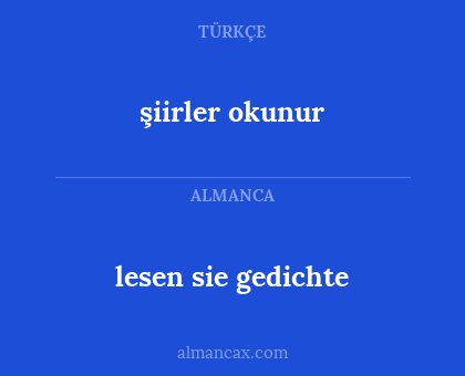 lesen sie gedichte - şiirler okunur
