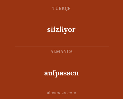 siizliyor - aufpassen
