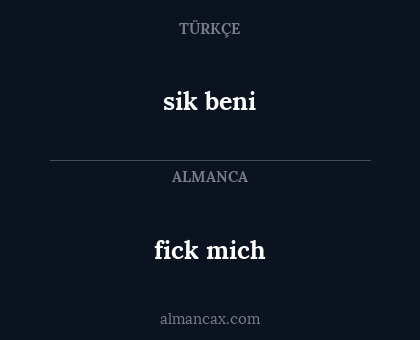 fick mich - sik beni
