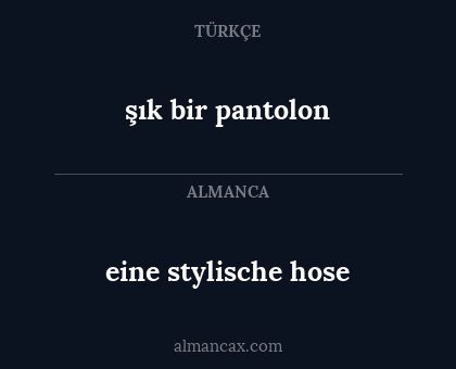 şık bir pantolon - eine stylische hose