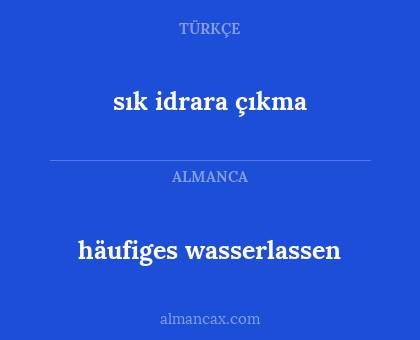 häufiges wasserlassen - sık idrara çıkma
