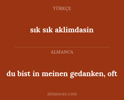 sık sık aklimdasin - du bist in meinen gedanken, oft