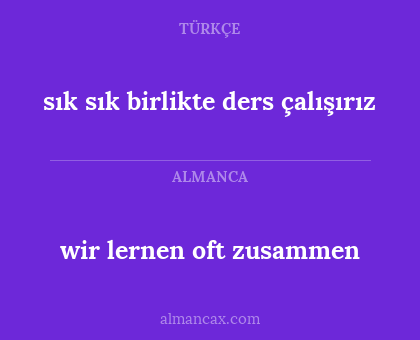 wir lernen oft zusammen - sık sık birlikte ders çalışırız