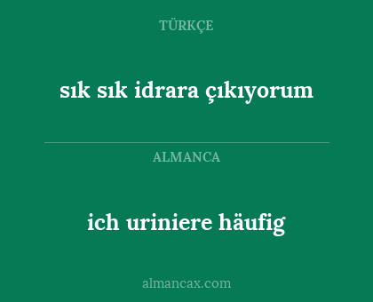 ich uriniere häufig - sık sık idrara çıkıyorum