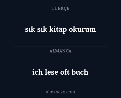 ich lese oft buch - sık sık kitap okurum