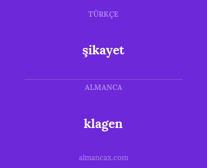 şikayet - klagen