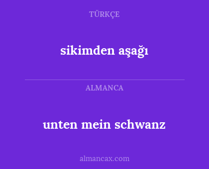 sikimden aşağı - unten mein schwanz
