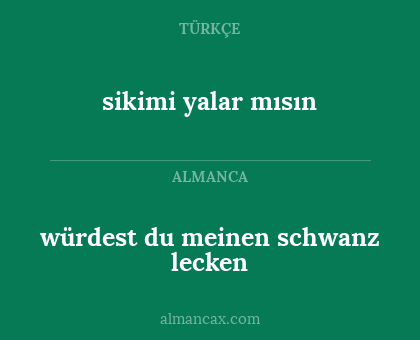 sikimi yalar mısın - würdest du meinen schwanz lecken