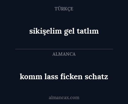 sikişelim gel tatlım - komm lass ficken schatz