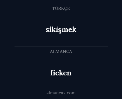 ficken - sikişmek